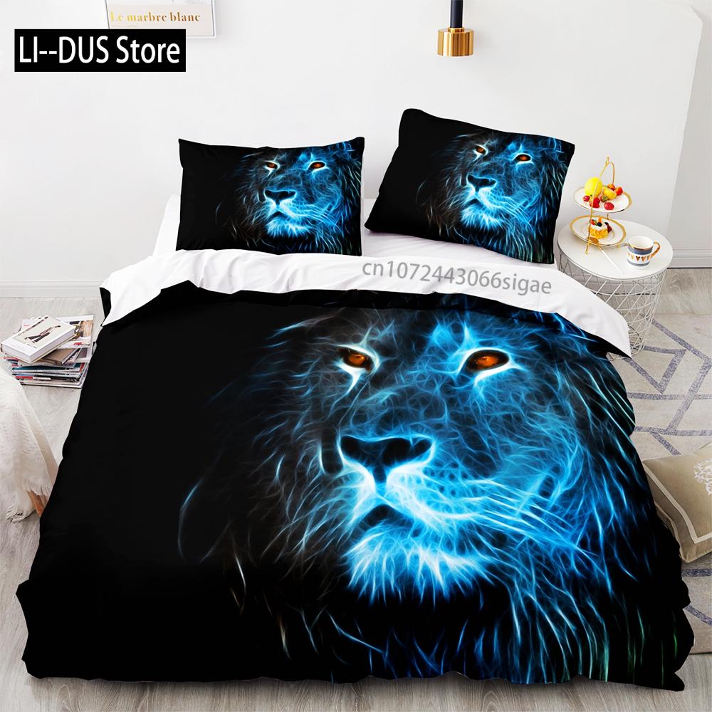 Beast lion Bedding Set Single Twin Full Queen King Size Animal Bed Set Aldult Kid Bedroom Duvetcover Sets 3D Print 036