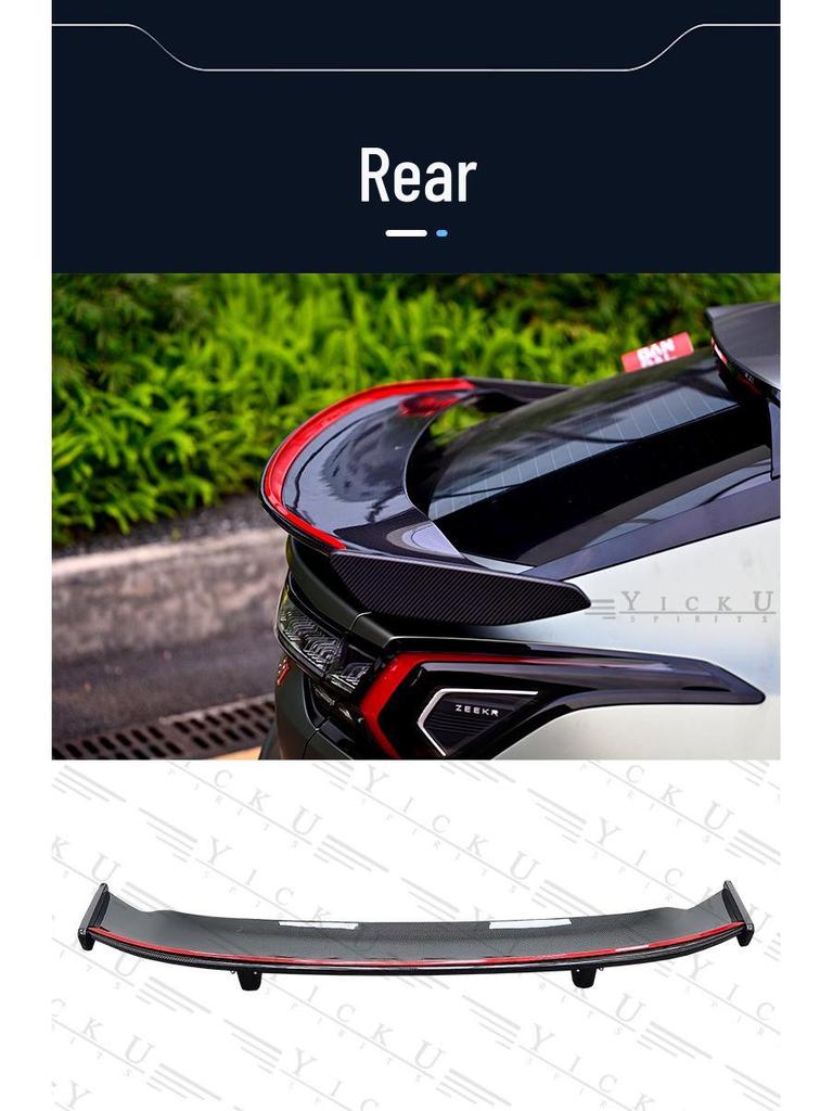 Zeekr 001 '24-25 Carbon Fiber Body Kit: Front Lip, Rear Diffuser, Side Skirts, High Tail Wing