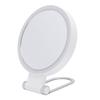 Travel Makeup Mirror with Light White Stand Adjustable Angle Magnifying Mirror Double Sided Magnific