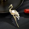 New Chinese Style Elegant Temperament Agile White Crane Danshui Imitation Pearl Coat Brooch Accessories