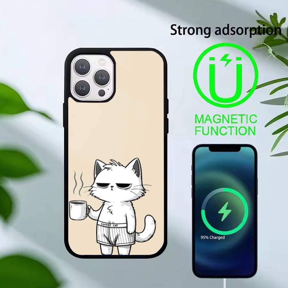 

Cat Band Funny Anime Phone Case For iPhone 17,16,15,14,13,Pro,Max,Plus,Magnetic For Magsafe Wireless Charging iPhone12
