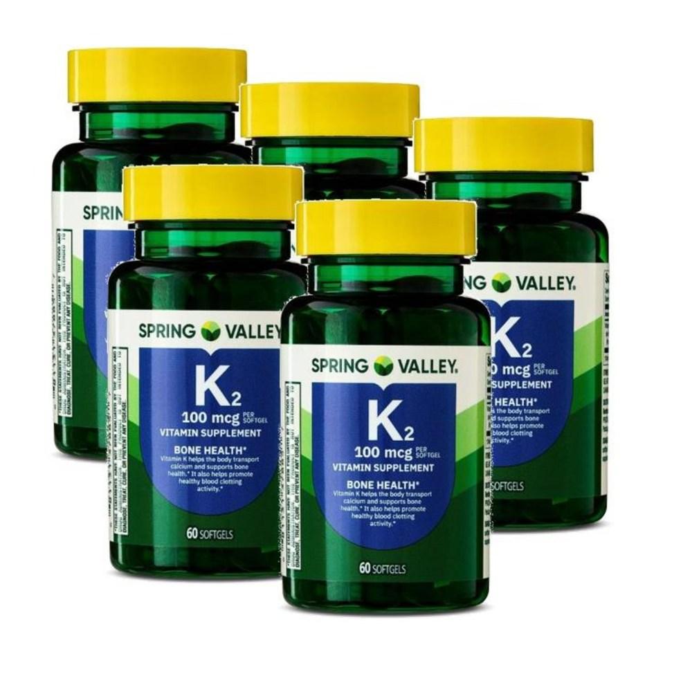 Spring Valley Vitamin K2 100mcg Bone Health Softgels K2 5 pcs 60 Tablets