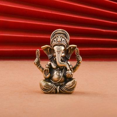 Vintage Brass Lord Ganesha Statue Buddha Ornaments Elephant Hindu God Sculpture Figurines Home Office Decoration Buddha Statues