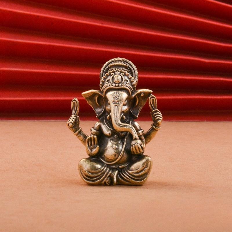 Vintage Brass Lord Ganesha Statue Buddha Ornaments Elephant Hindu God Sculpture Figurines Home Office Decoration Buddha Statues