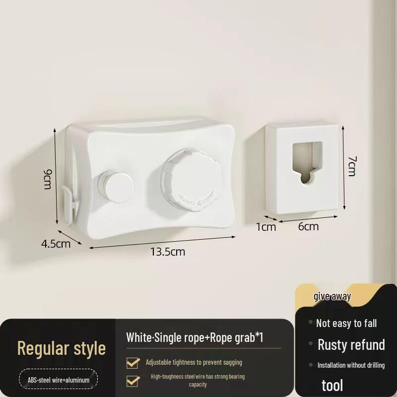 Dual-Line Retractable Indoor Clothesline, Wall-Mounted Stainless Steel, No-Drill Installation