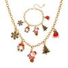 High-End Christmas Necklace with Cartoon Christmas Tree and Bells Design