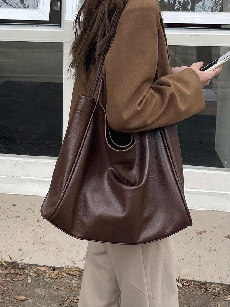 Maillard Women's Large Capacity 2023 Casual Soft Leather Commuter Shoulder Tote Bag