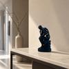 Abstract Thinker Ornament 3D Printed Matte White Sculpture Living Room Sculpture for Desktop