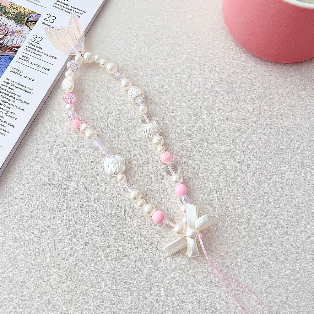 Mermaid Bracelet Short Mobile Phone Lanyard Creative Wrist Lanyard Advanced Handmade Bead String Pendant Phone Wrist