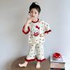 Girls' Summer Modal Pajamas - Cartoon Princess Style, Three-Quarter Sleeves. Perfect Air Conditioning Home Wear for Kids.