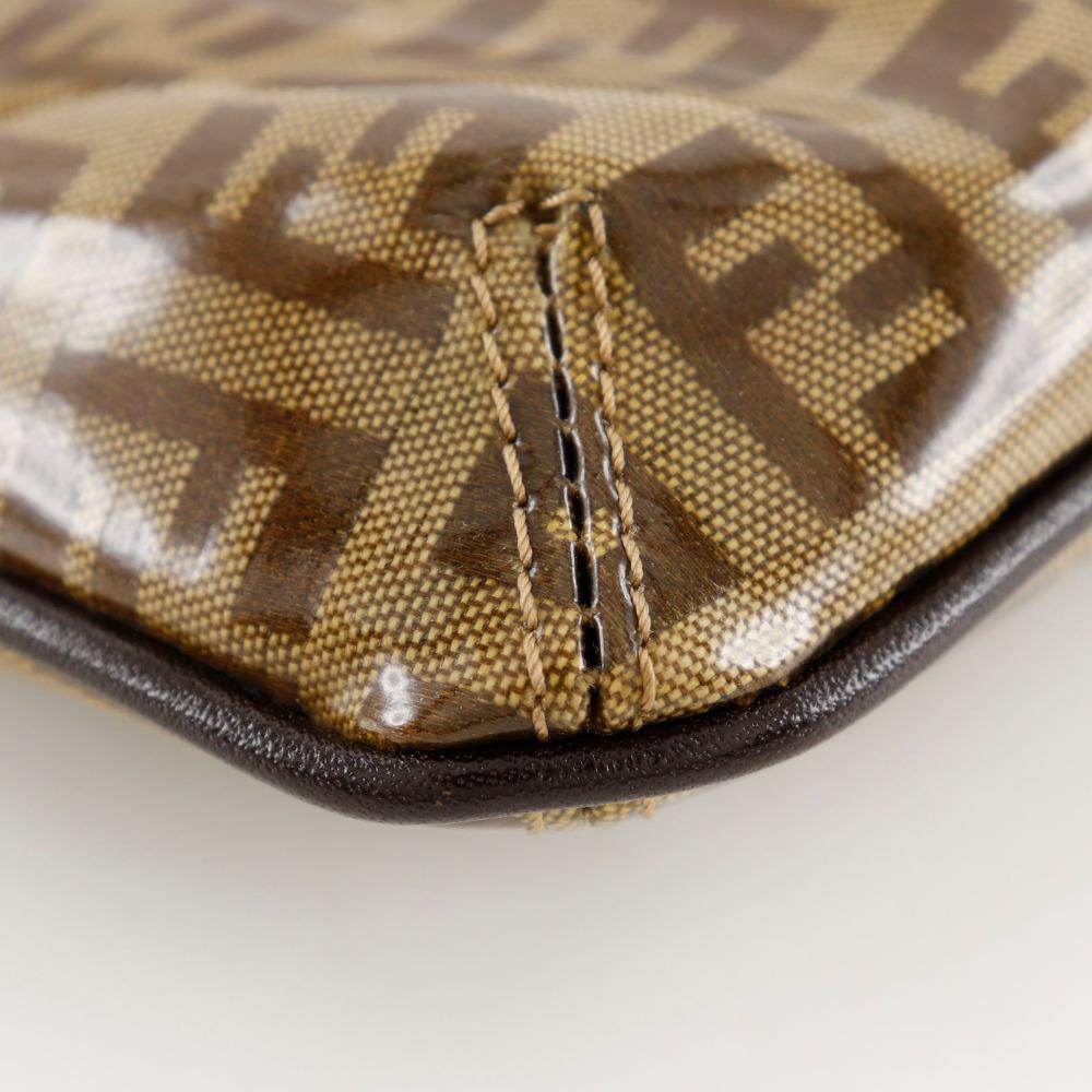 FENDI Mamma bucket Shoulder Bag Zucchino 2-way clutch Brown Plastics Women Used
