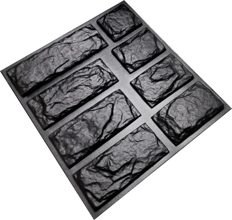 Mold for Wall Decoration, Artificial Stone and Tiles from Plaster, Concrete, Gypsum 'Bulgarian Slate' SET 8 Pcs DIY