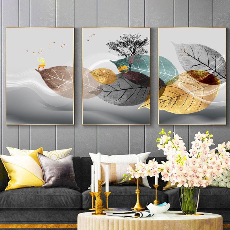 Abstraktes Schwarz-Weiß-Pflanzenposter Leinwanddruck Blätter Wandkunst Bild Modern Minimalistisch Wohnzimmer Dekorative Malerei