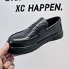 Fashion Black men's leather shoes Classic Business retro minimalist Style Office Dress Party Adult outdoor comfort Quality loafers
