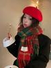 New Year's Red Fringed Plaid Scarf, Winter Women's Christmas Lengthened and Thickened Warm Shawl, Student Scarf Tide