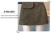 Women's High-Waisted Suede Plush Mini Skirt - Irregular A-Line Design for Autumn/Winter 2025