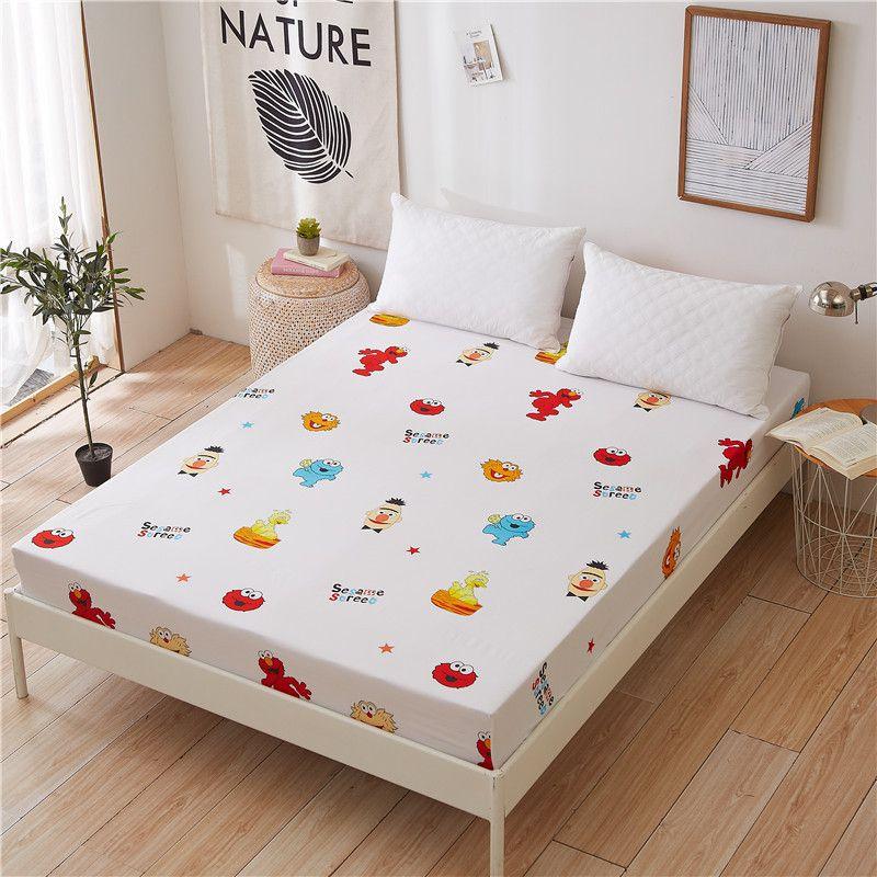 Bed Sheet Fitted Cover Without Pillowcase Floral Printed Single Double Size King