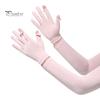 Sunscreen Arm Sleeves Women Sun Protection Gloves, Cooling with Detachable Full Finger Gloves Anti-Slip Palm, UV for Summer Driving Cycling Hiking