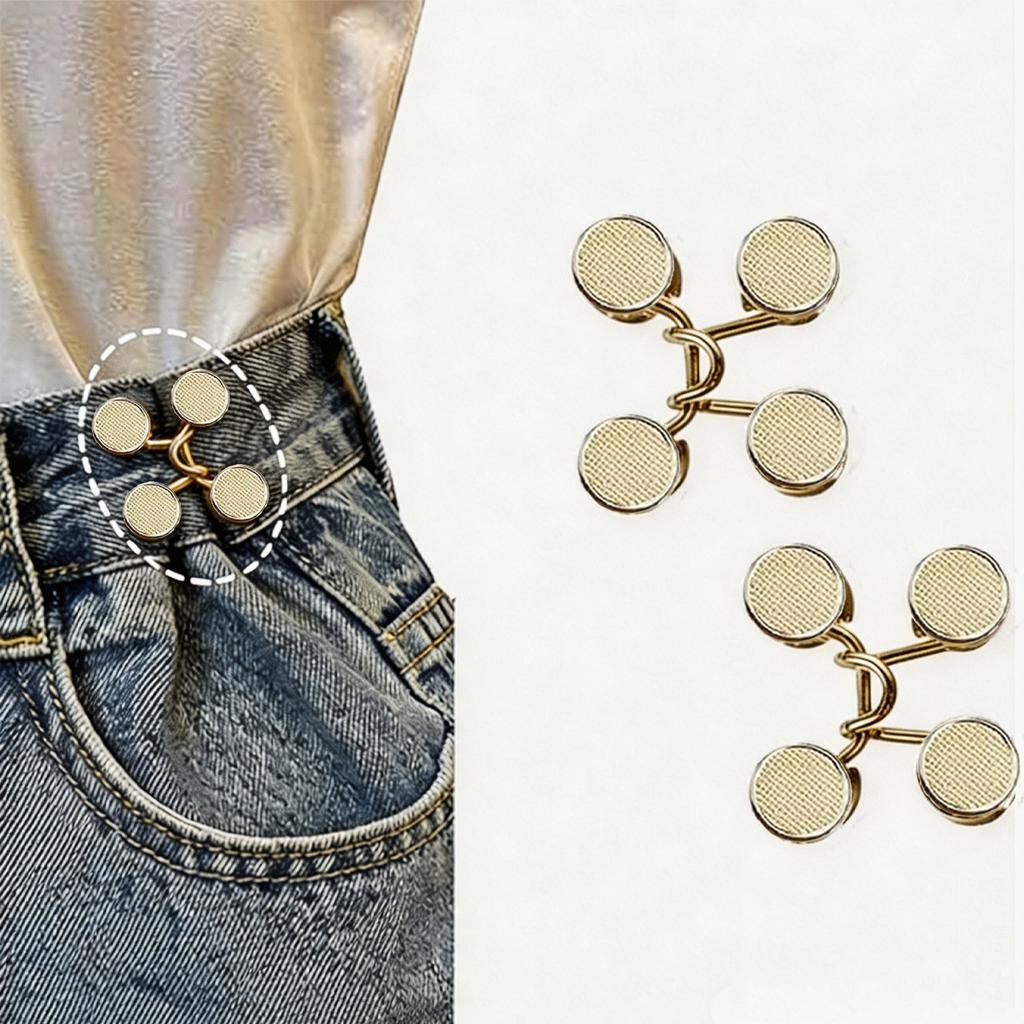 2~8Sets Adjustable Jeans Button Pant Waist Tightener,Detachable Decor Waist Buckle, No Sew and No Tools Button Pins for Jeans