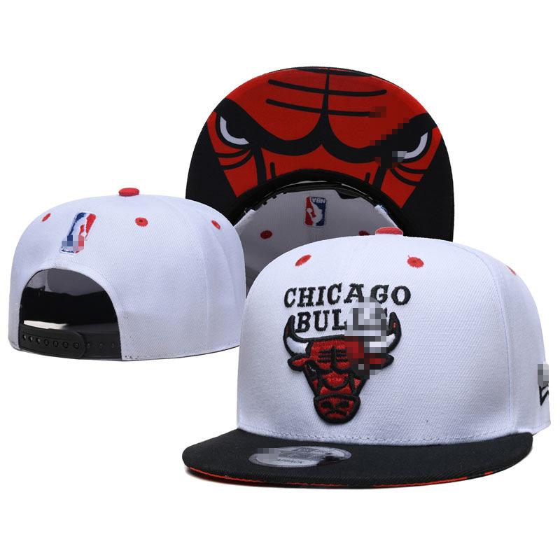 NBA Bulls Basketball Cap, Hip-hop Cap for Men and Women, Embroidered Flat-brimmed Cap, Outdoor Sun Protection Hat, Trendy Wide-brimmed Cap