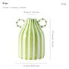 European Hand Painted Striped Ceramic Vase French Light Luxury Living Room Decor