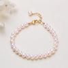 Pearl Bracelet Fashion Nearly Round White Pearl Copper Gold Plated Freshwater Pearl Jewelry Bracelet Women