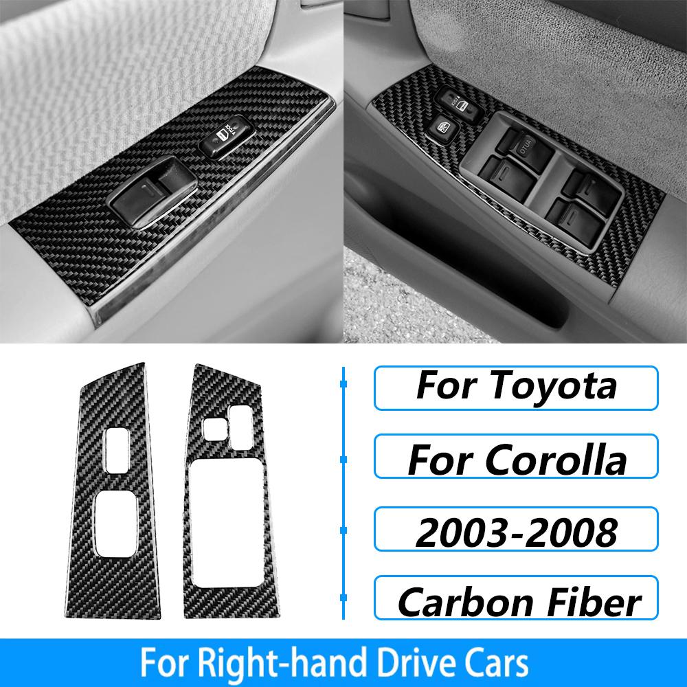 For Toyota Corolla 2003-2008 Carbon Fiber Central Control Gear Shift Air Vent AC CD Window Lift Trim Set Car Accessories Sticker