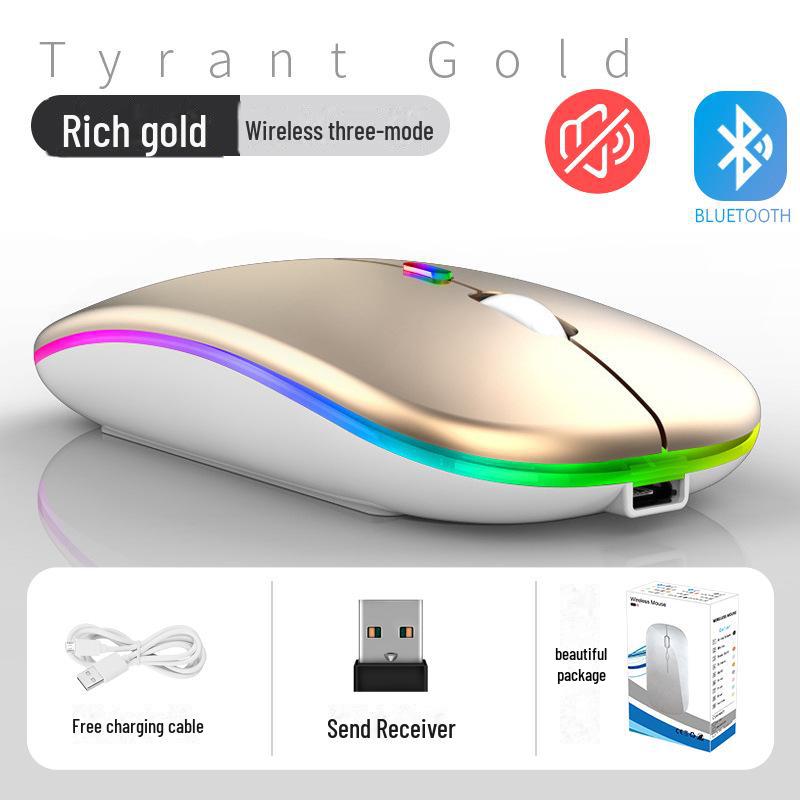 Ultra-Thin Dual-Mode Bluetooth Portable Wireless Mouse for Laptops and Office Use