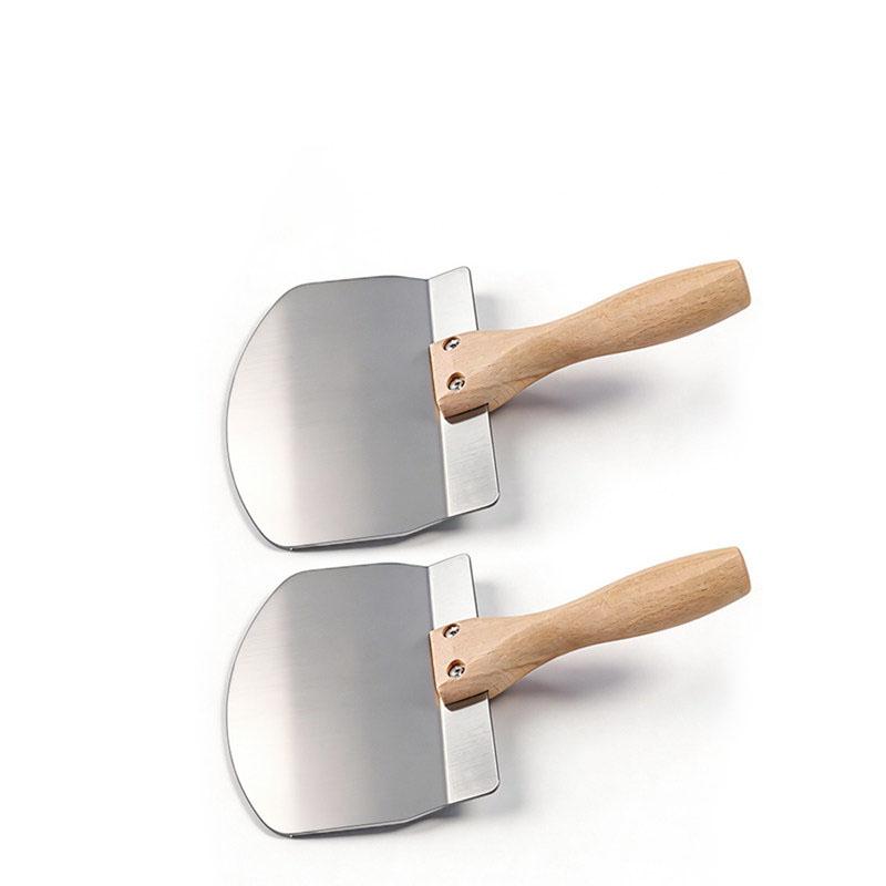Curved Putty Knife Stainless Steel Heavy Duty Wallpaper Removal Drywall Finishing Plaster Scraper Wooden Handle Hand Tools