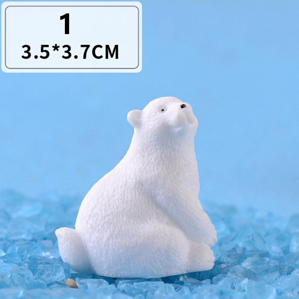 Mini White Bear Polar Bear Figurines Simulation Home Micro Landscape Garden Miniatures Animal Home Decor Accessories