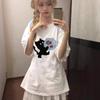 % Cotton Heavy Short Sleeve T-Shirt Women's Summer New Student Loose American Lazy Top ins Large Size