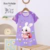 Summer 3-8 Years Old Girls Nightgown Cartoon Ice Snow Thin Design New Fashion Cute Comfortable Girls Dress