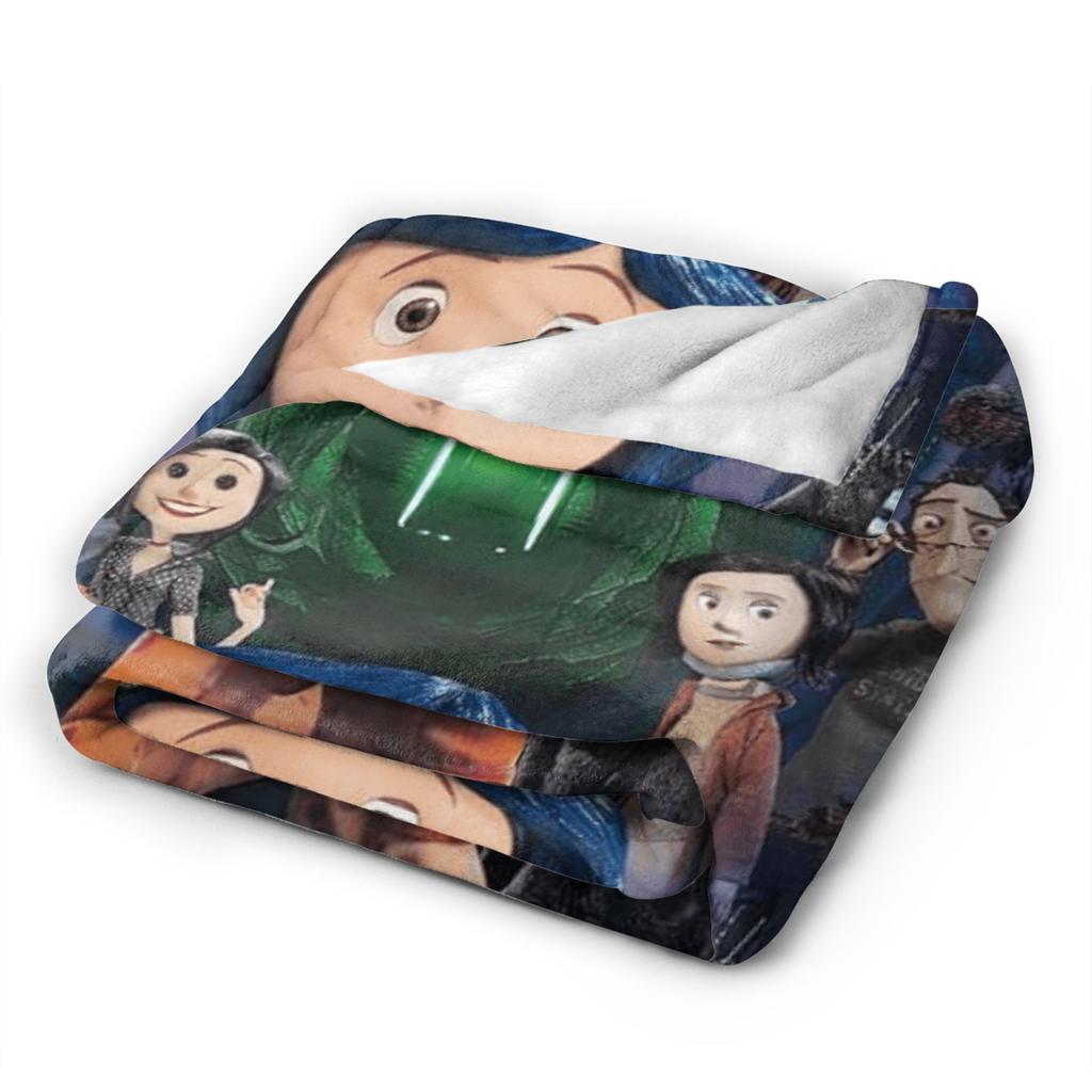 Horror Cartoon C-Coraline Blanket Quality Warm Cozy Throw Blanket Winter Travel Chair Sofa Bed Novelty Bedspread