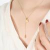 Titanium Steel Rabbit & Carrot Pull-Out Necklace for Women - Minimalist & Elegant Design
