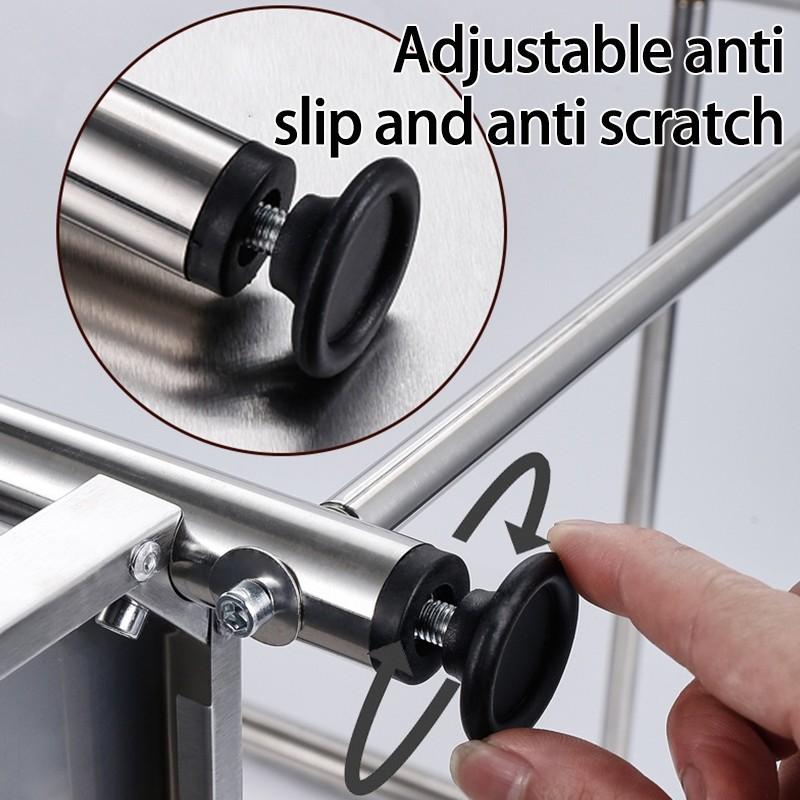 Domowe półki na stół kuchenny Wielofunkcyjny stojak do przechowywania kuchenki gazowej Pogrubiony stojak gazowy ze stali nierdzewnej