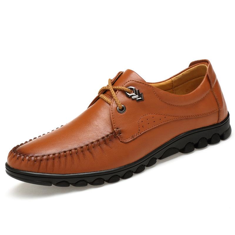 

Men s shoes spring and autumn fashion British breathable business casual leather shoes overfitting cowhide one pedal lazy shoes 47