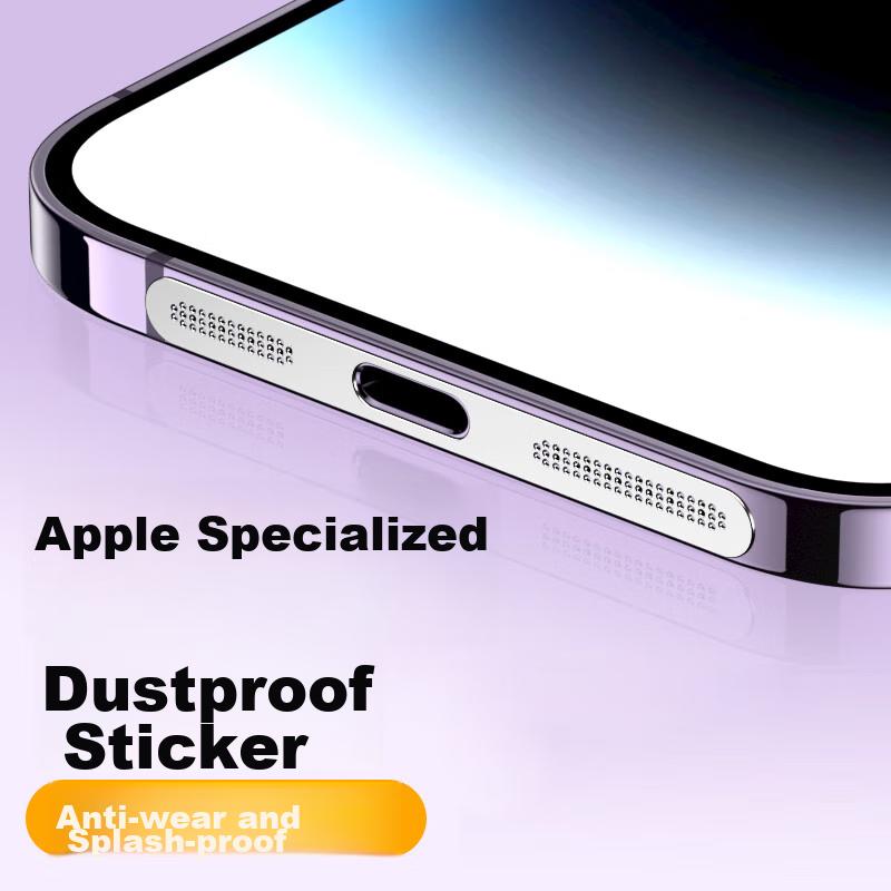 Yisika Metal Dust-Proof Stickers for Apple IPhone 16/15/14/13/12 Series, Speaker And Earpiece Dust Covers for IPhone 16 Pro Max/16e, 2 Pieces JM715