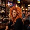 Tangerine/Green Halloween Costume Wig Voluminous Instant Noodle Style Hairpiece  Masquerade Ball