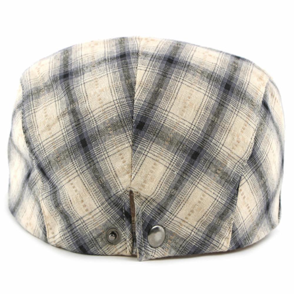 HT5056 Mens Berets Women New Spring Summer Sun Cap Artist Painter Beret Hat Male Female Ivy Flat Cap Adjustable Plaid Beret Caps