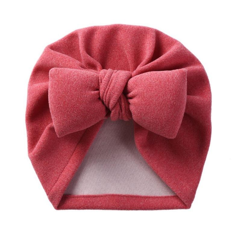 New Autumn and Winter Imitation Cashmere Baby Pullover Hat Filled with Cotton Bow Children's Hat Baby Fontanelle Tire Cap