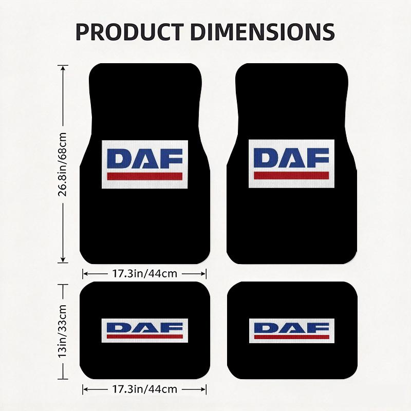 DAF pattern  Black Car Floor Mats Full Coverage All-Season Car Mats, XPE Non-Slip And Wear-Resistant Mats Suitable for SUV Interiors, Textured Car Car