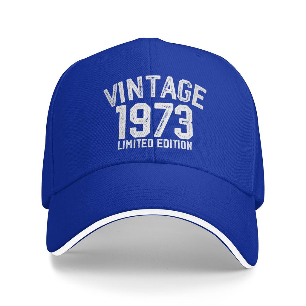 Summer Vintage 1973 Limited 50 years Old 50th Birthday Baseball Cap   Cute Sun Trucker Hat Couple Women Breathable Snapback Cap