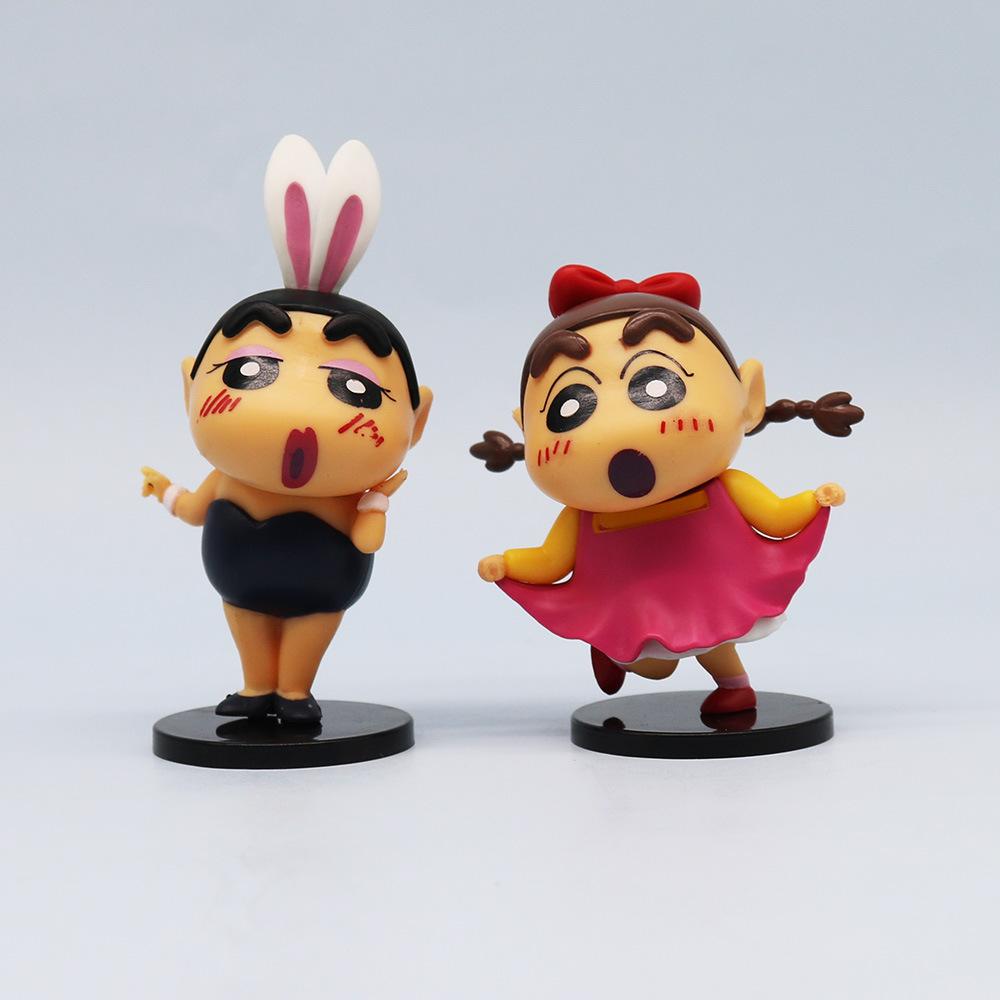6Pcs/Set Anime Crayon Shin-Chan Figurine Toy Funny Party Collectible Model Doll Fans Gift