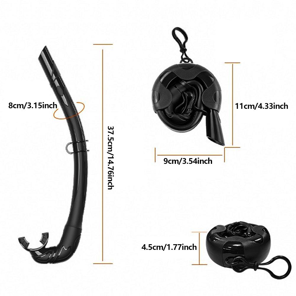 Tuba Pliable en Silicone Souple pour la Plongée Portable Facile à Respirer Tuba Humide avec Étui de Rangement pour l'Apnée la Pêche à la Lance la Natation