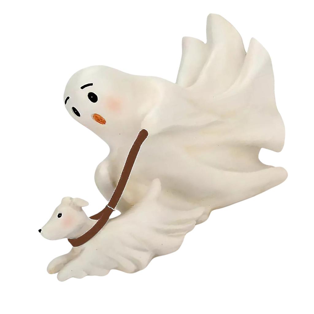 Unique Ghostly Walking Dog Statue Resins Crafts Figurine Ornament for Halloween Festivals Home and Garden Decoration