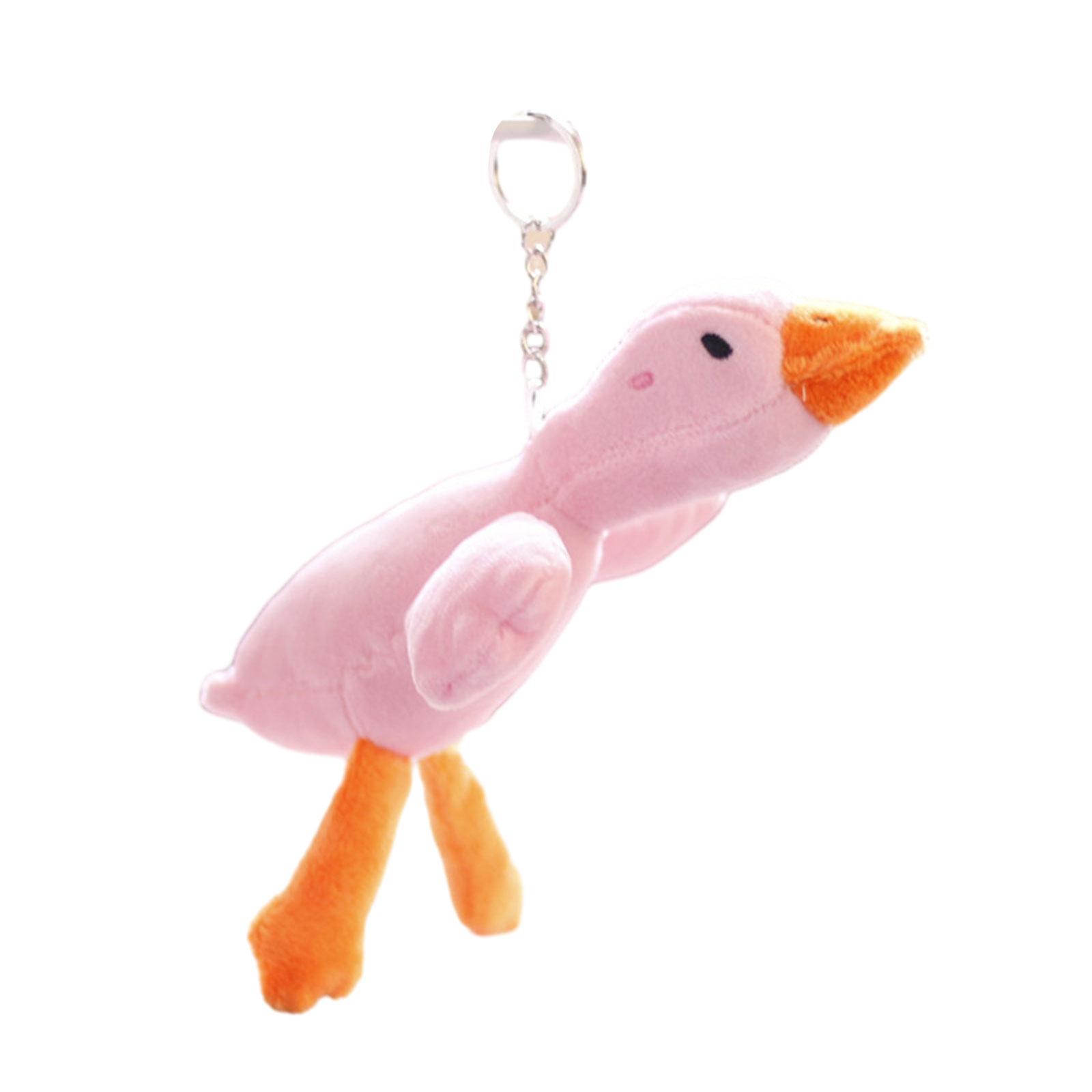 

Милый плюшевый брелок в виде гуся, мягкий и удобный, подвеска в виде животного для рюкзаков, идеальный подарок на Рождество и дни рождения розовый