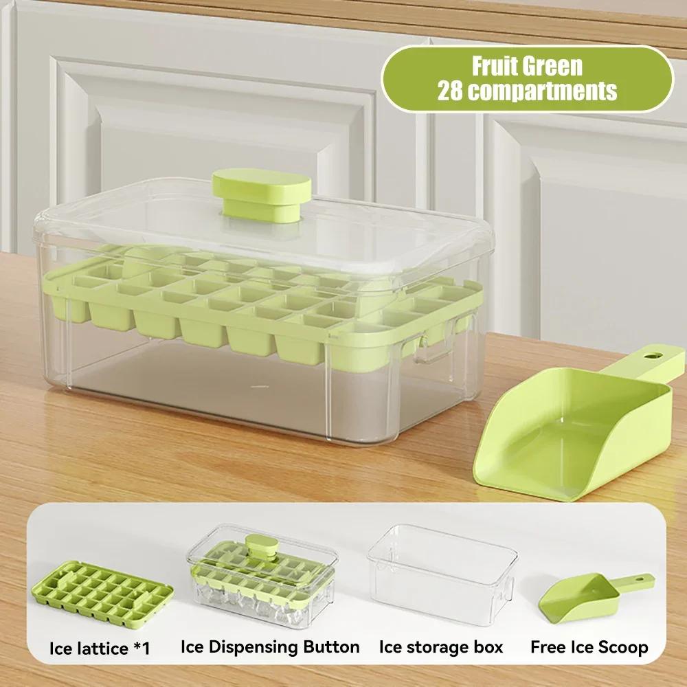 

Пресс-форма для кубиков льда Отделение для льда Пищевой ящик для льда Холодильник Морозильник для кубиков льда Домашнее изготовление Хранение домашнего льда Storag