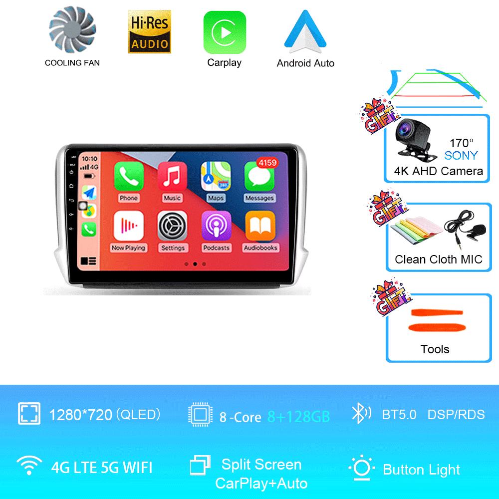 Car Radio Android 14 2 Din Video For Peugeot 2008 208 Multimedia System 2012 - 2018 GPS Navigation Autoradio WIFI 4G FM Carplay