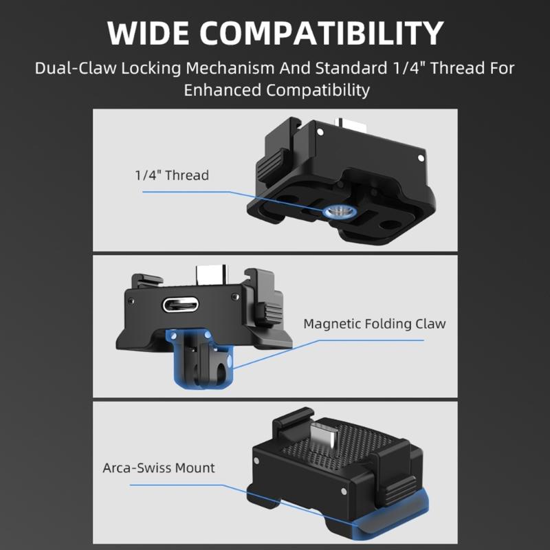 Expansion Charging Adapter for Pocket 3 with 1/4inch Thread Mount Magnetic Adapter Camera Charging Base Accessories