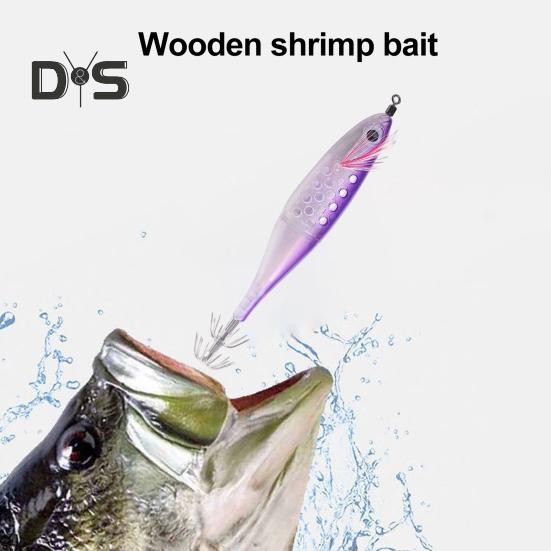 12CM/10G Luminous Shrimp Bait with Squid Jig Hook Realistic Bionic Artificial Lure Saltwater Freshwater Bass Walleye Trout Fishing Accessories
